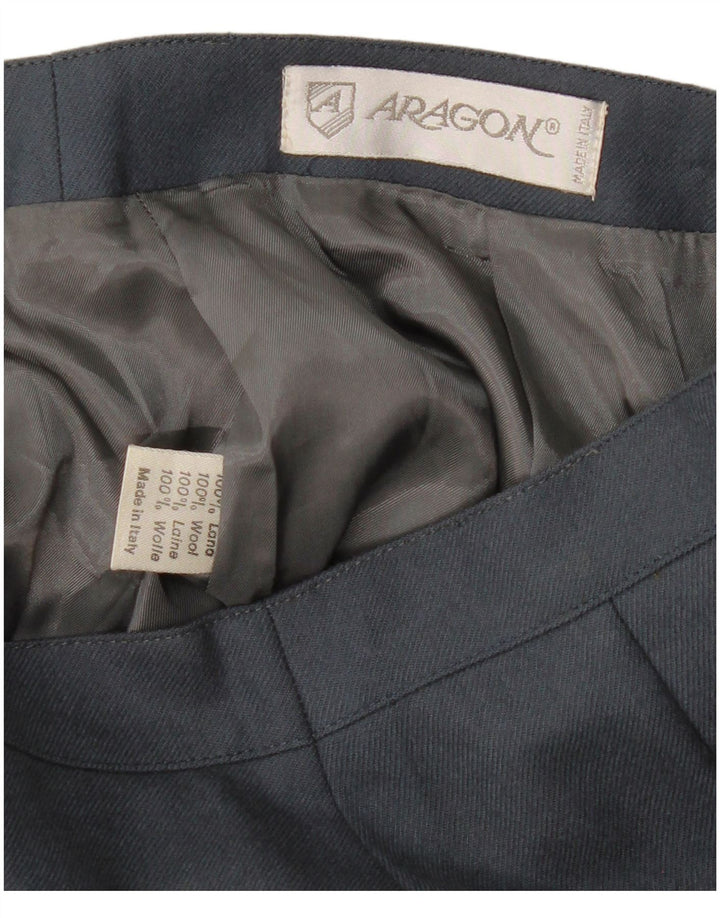 VINTAGE Blyantnederdel til kvinder Medium W28 Marineblå Uld