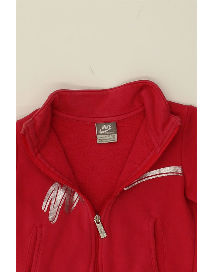 NIKE Girls Graphic Tracksuit Top Jacket 5-6 Years Medium Red Cotton Vintage Nike and Second-Hand Nike from Messina Hembry 