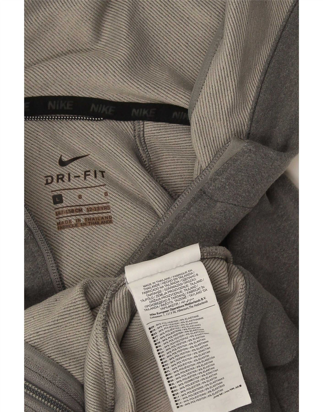Nike Dame Dri Fit Hættetrøje Sweater UK 14 Stor Grå Polyester
