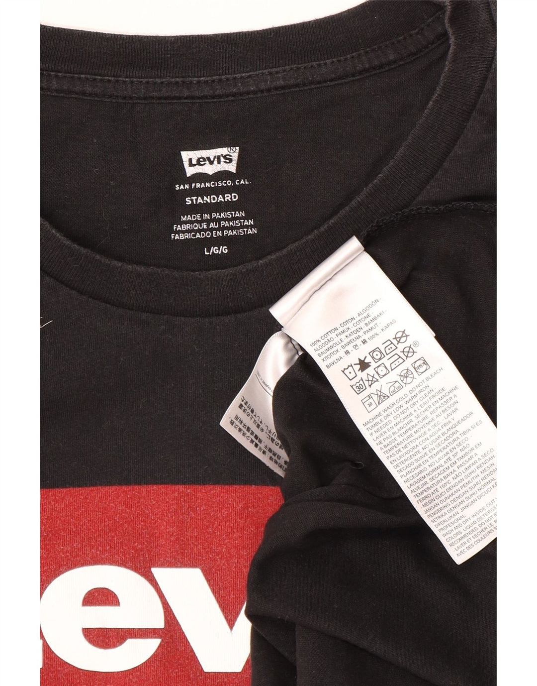 Levi's Herre Standard Fit Grafisk Top Langærmet Stor Sort Bomuld