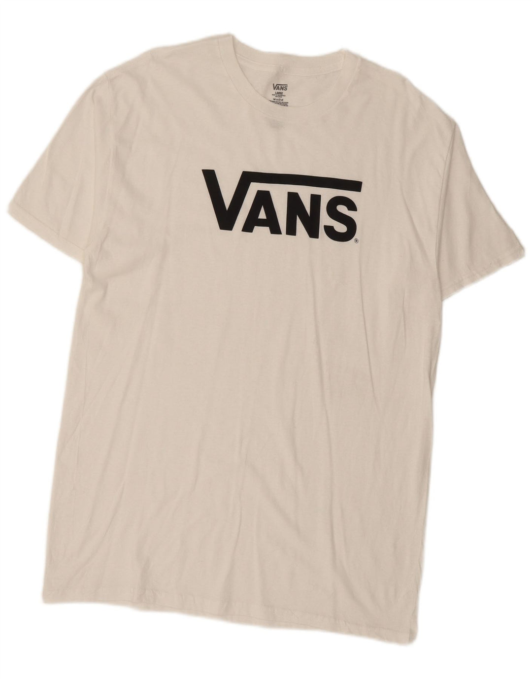 VANS Herre Grafisk T-Shirt Top Stor Hvid Bomuld