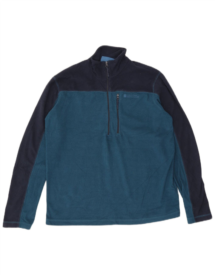 Mountain Warehouse Fleece Jumper med lynlås til mænd Lille blå farveblok