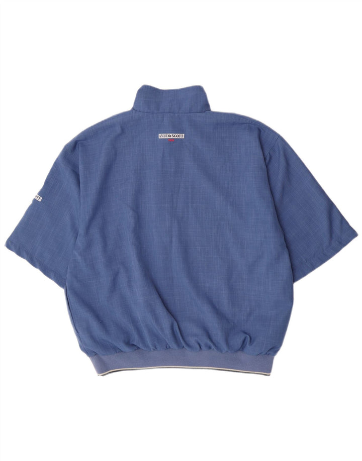Lyle & Scott Herre Kortærmet Zip Neck Pullover Træningsdragt Top Medium Blue