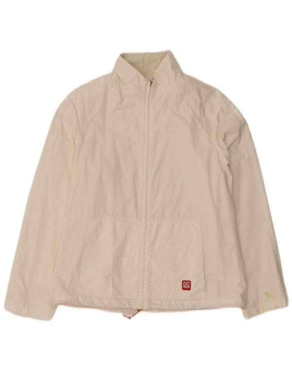Sergio Tacchini Dame Windbreaker Jacket UK 14 Medium White Bomuld
