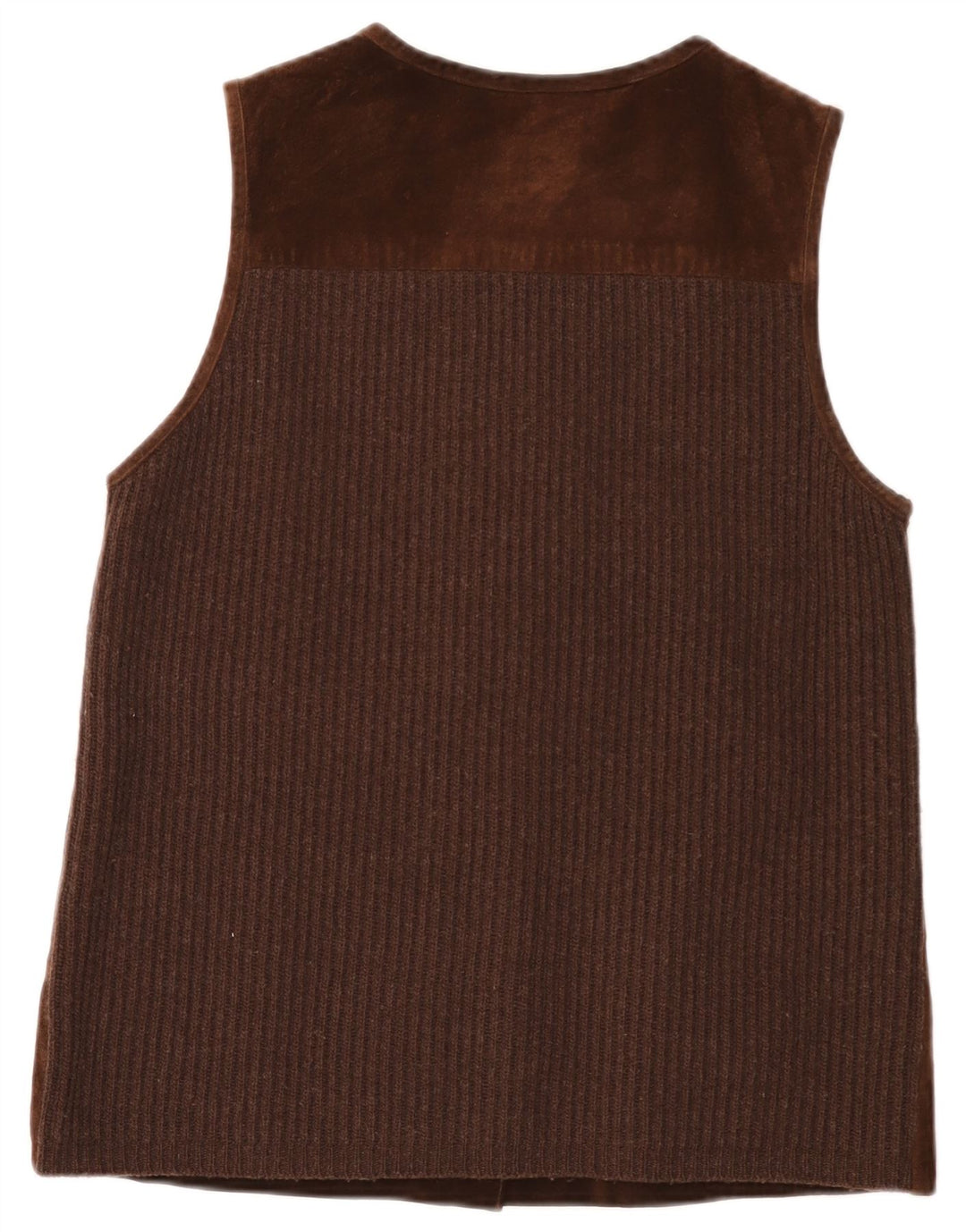 Esprit Dame Ruskind Gilet UK 14 Medium Brown Læder