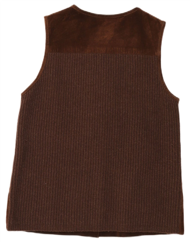 Esprit Dame Ruskind Gilet UK 14 Medium Brown Læder