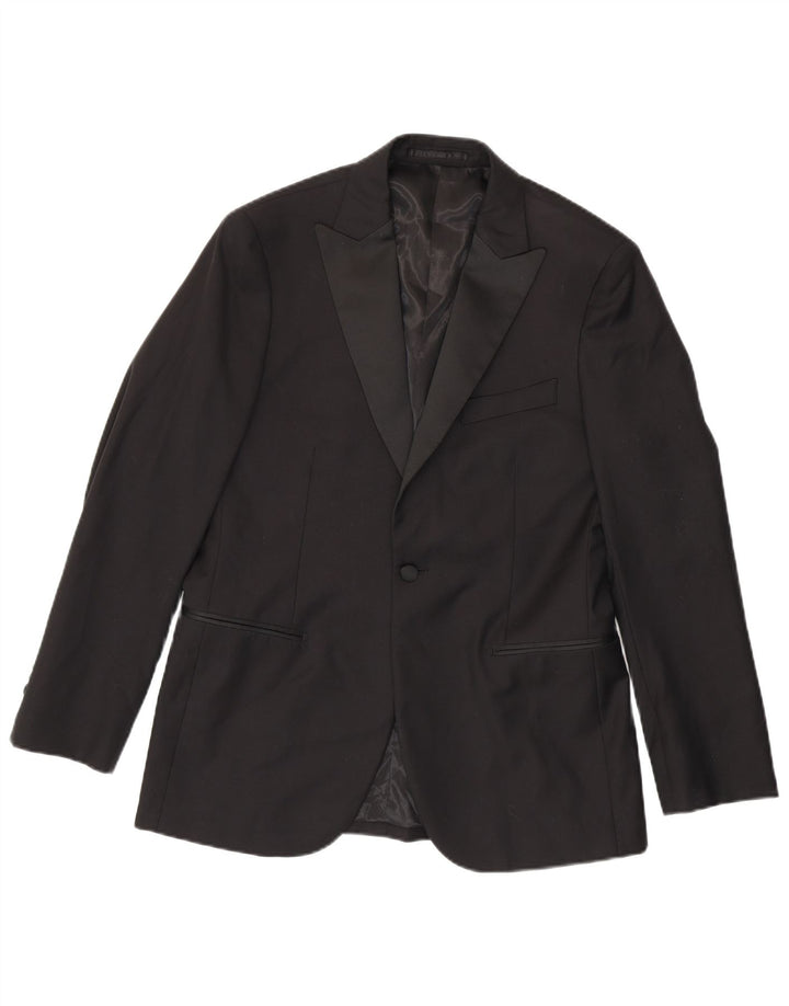Gutteridge Herre 1 Knap Blazer Jacket IT 48 Medium Sort Uld