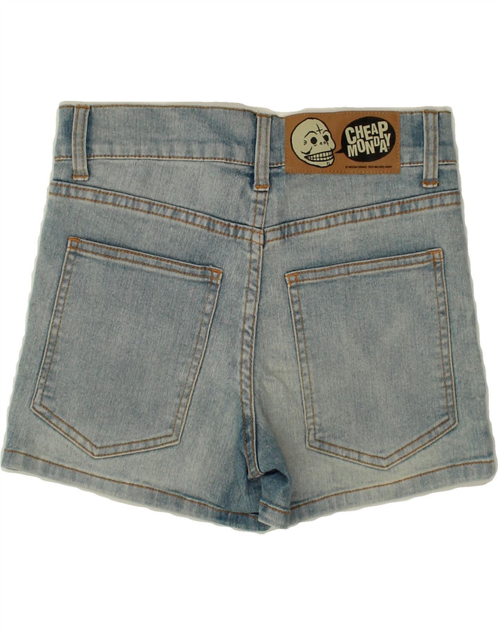 CHEAP MONDAY Womens Denim Shorts W27 Small Blue Vintage Cheap Monday and Second-Hand Cheap Monday from Messina Hembry 