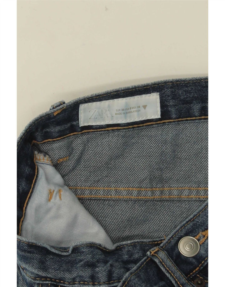 Zara Dame Jeans med brede ben EU 38 Small W28 L31 Blå