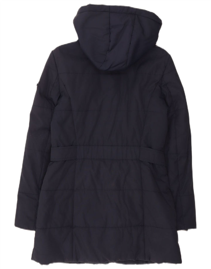 Esprit Dame Hætte Polstret Frakke UK 10 Small Navy Blue Polyamide