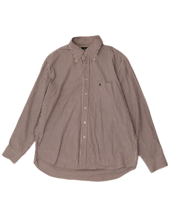 Fila herreskjorte XL brun nålestribet bomuld