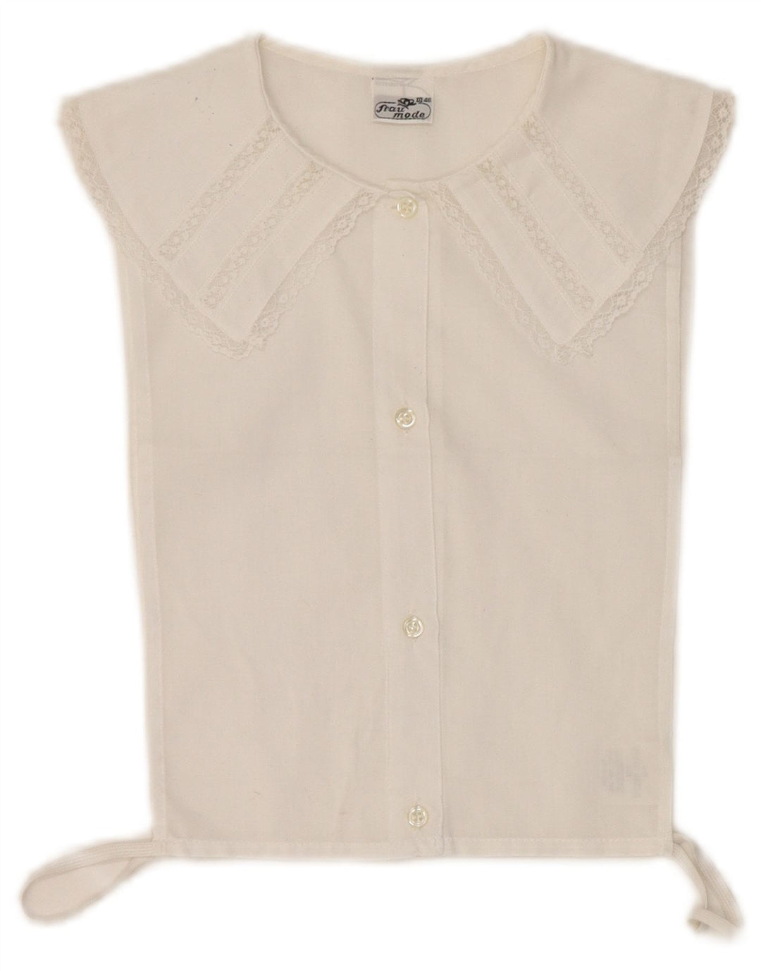 Vintage ærmeløs skjortebluse til kvinder IT 46 Stor hvid polyester