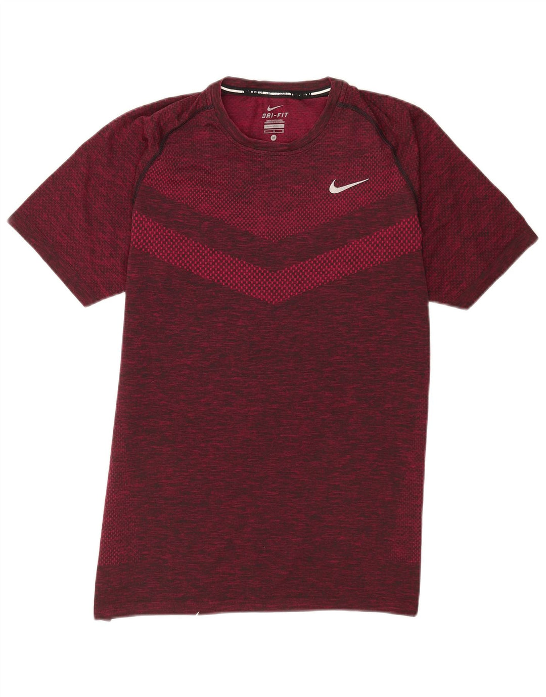Nike Herre Dri Fit T-shirt Top Medium Burgundy Flecked