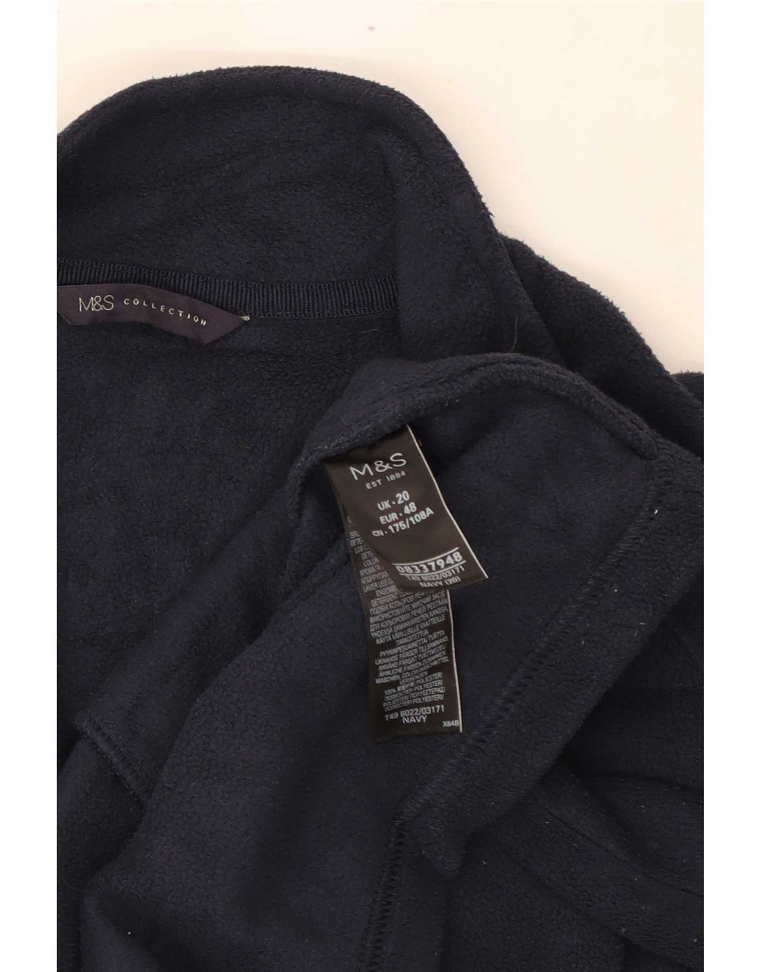 Marks & Spencer Fleecejakke til kvinder UK 20 2XL Marineblå Polyester