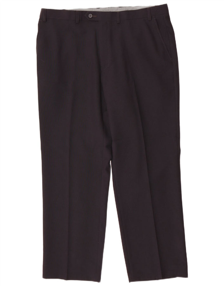 Marks & Spencer Straight Suit Bukser til mænd W40 L31 Marineblå polyester