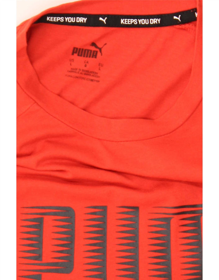 Puma Herre Grafisk T-Shirt Top Stor Rød