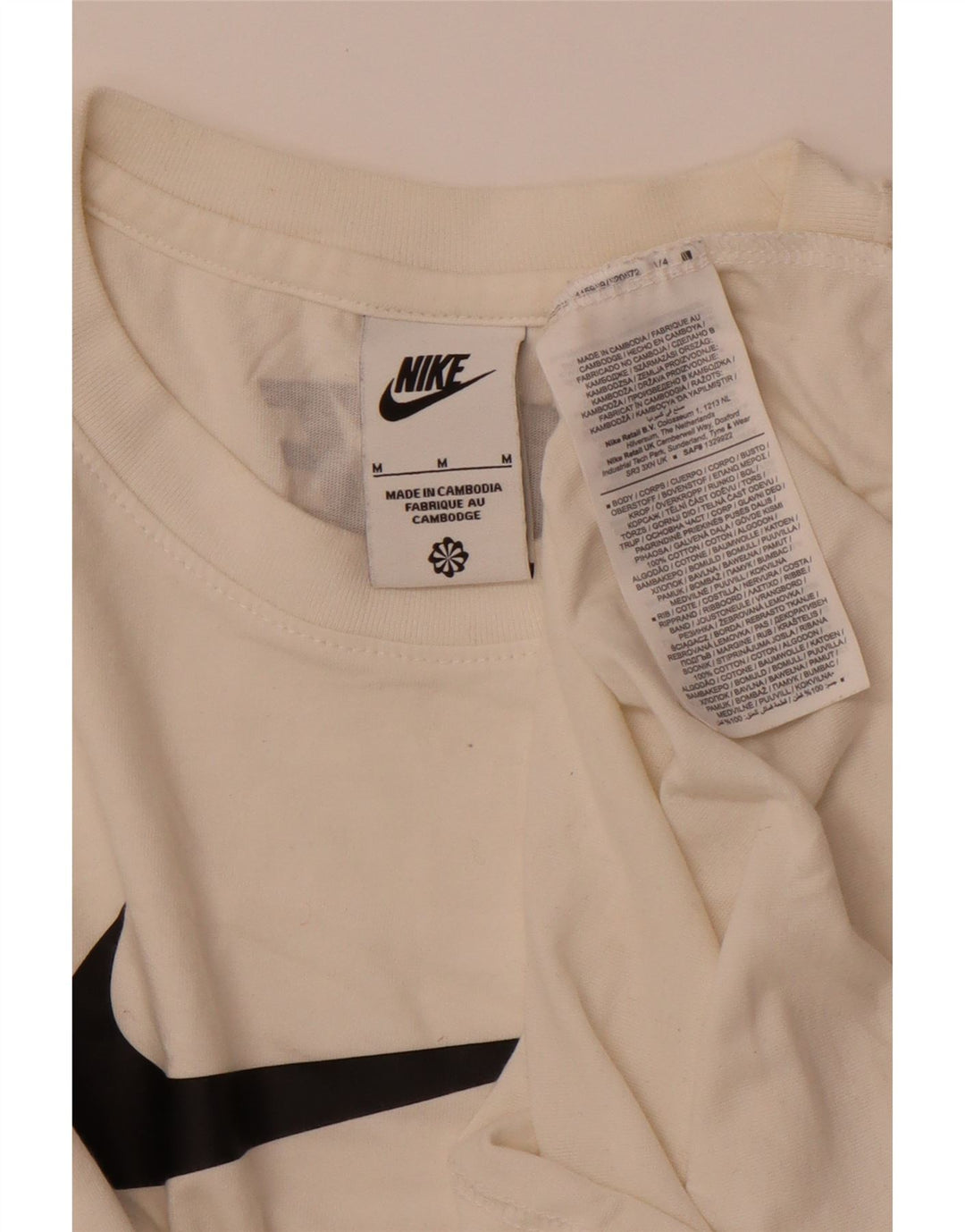 Nike grafisk t-shirt til mænd, medium hvid bomuld