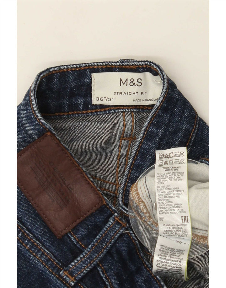 Marks & Spencer Straight Jeans til mænd W36 L27 blå bomuld