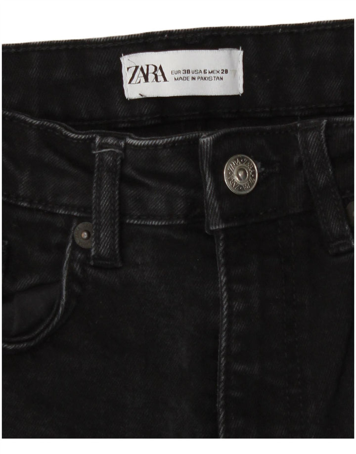 Zara Dame Straight Jeans EU 38 Small W28 L25 Sort Bomuld