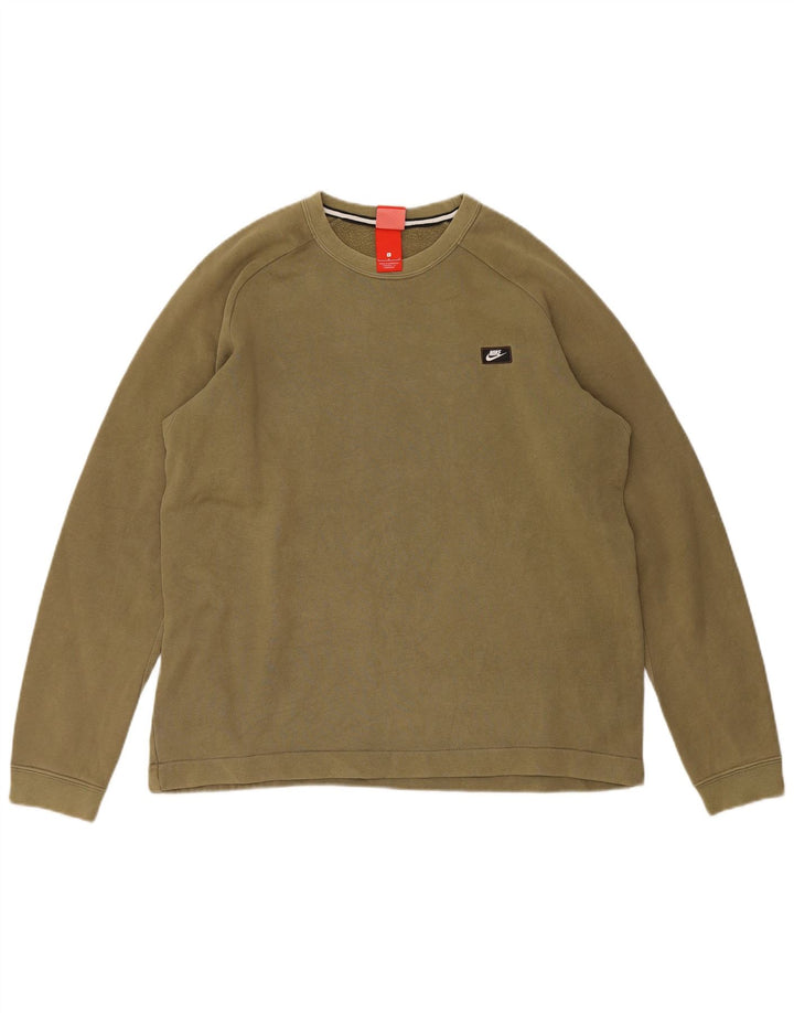 Nike Sweatshirt til mænd, stor Khaki Bomuld