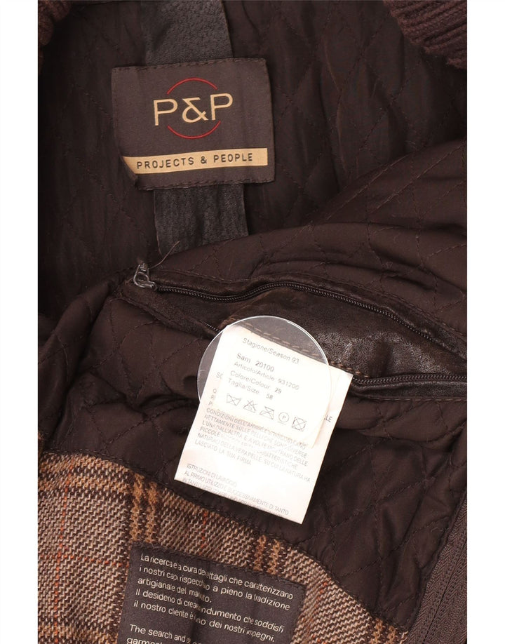 P&P People Herre Læderjakke UK 42 XL Brun Læder