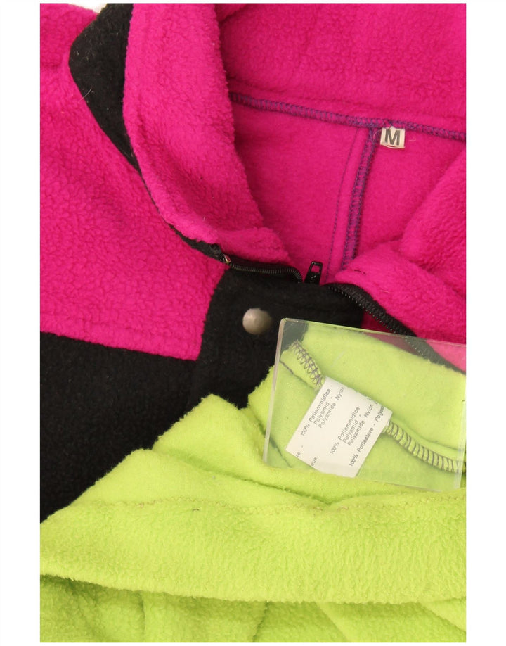 Vintage fleecetrøje med lynlås til mænd mellem grøn Colourblock Polyester