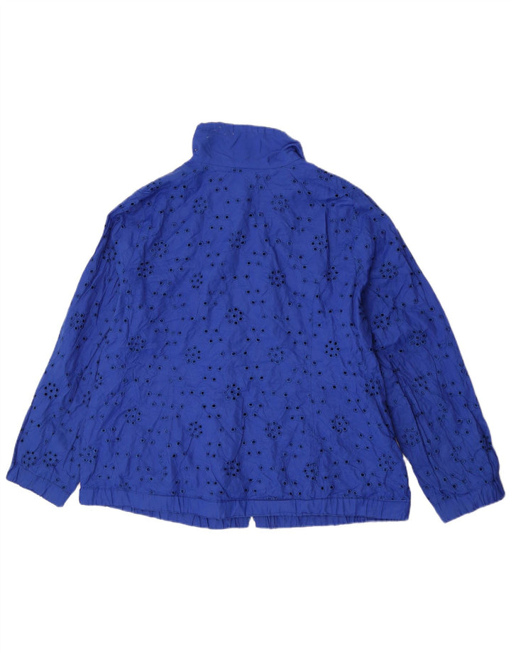 Laura Ashley Dame Bomber Jacket UK 20 2XL Blå Bomuld