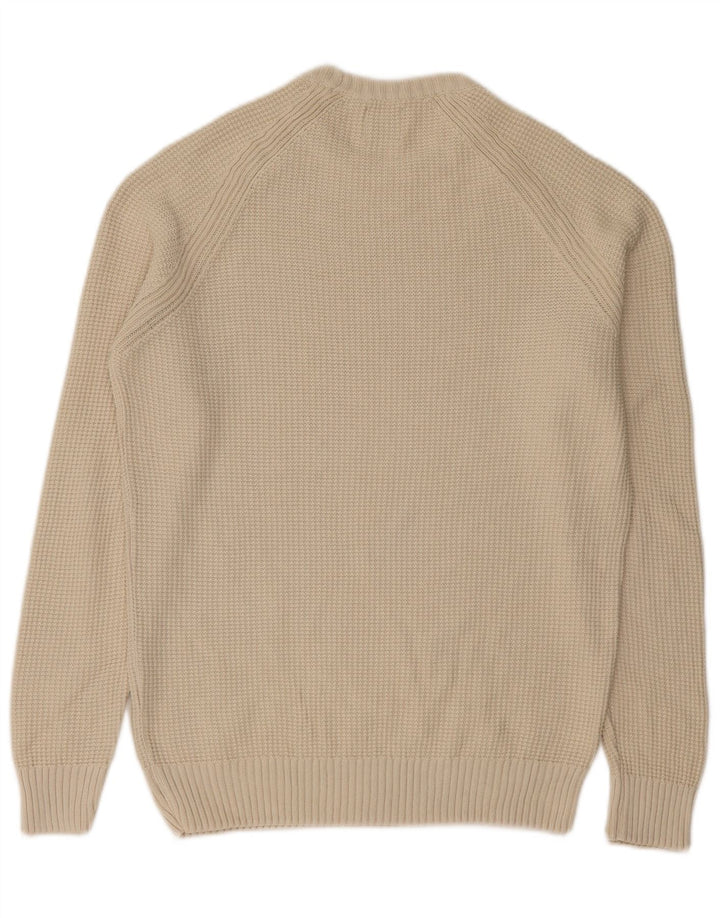 Zara Herre trøjetrøje med rund hals mellem beige bomuld