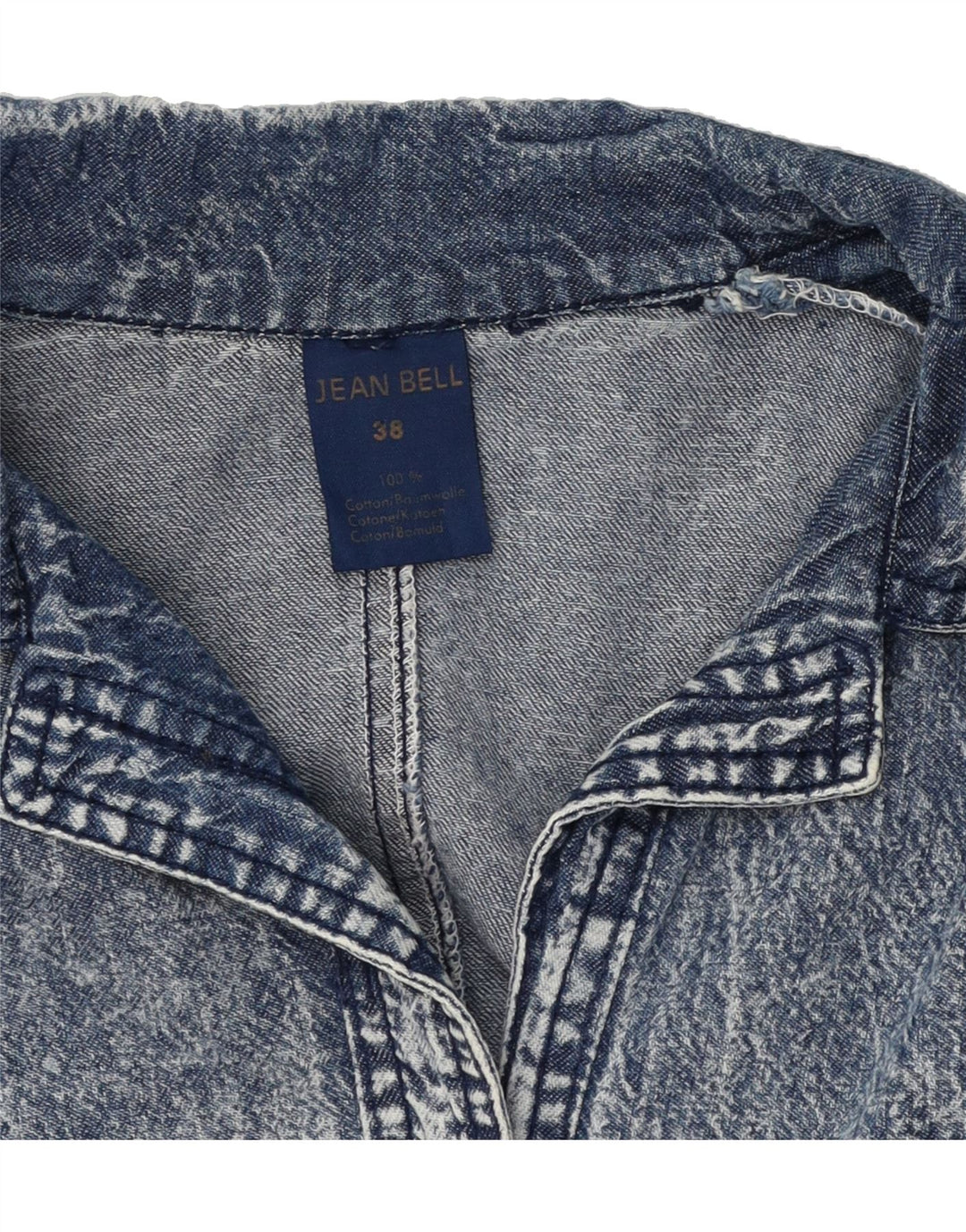 VINTAGE Womens Oversized Denim Shirt EU 38 Medium Blue Cotton Vintage Vintage and Second-Hand Vintage from Messina Hembry 