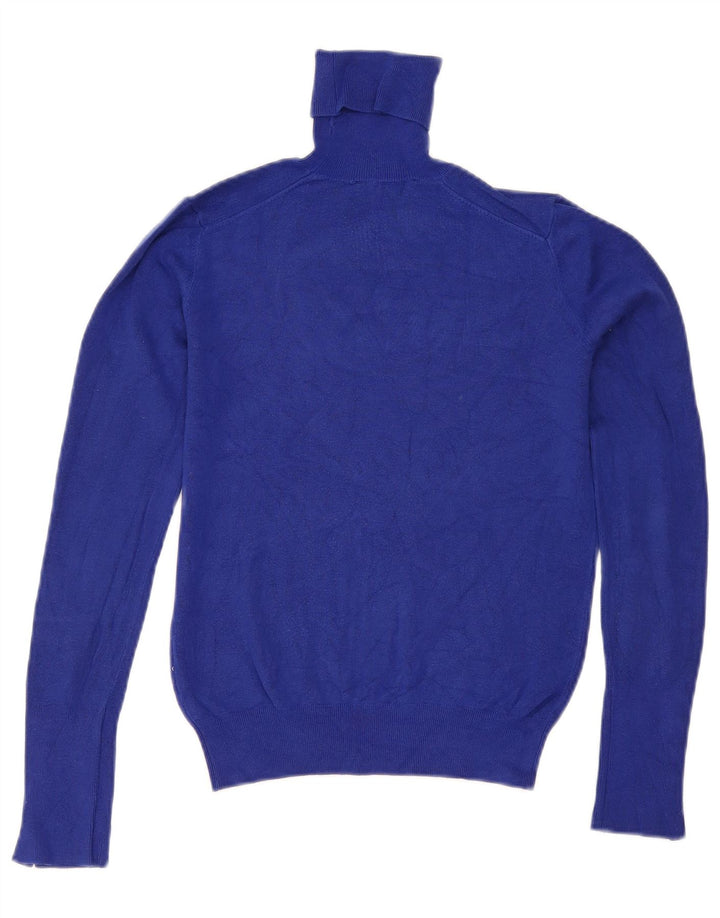 Zara Dame Rullehals Sweater UK 10 Small Navy Blue