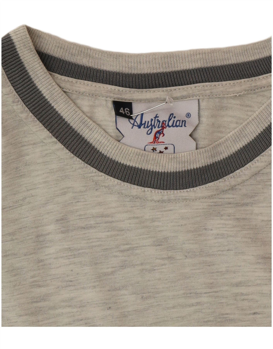 AUSTRALIAN L'ALPINA Herre grafisk T-shirt Top IT 46 Small Grå Flecked