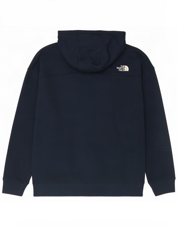 The North Face Dame Grafisk Oversized Hoodie Jumper UK 16 Large Navy Blue