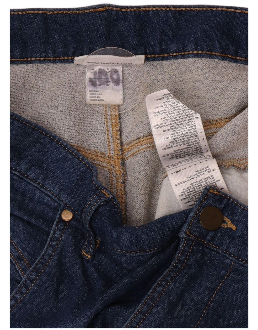 Reebok Dame Skinny Jeans W30 L29 Blå Bomuld