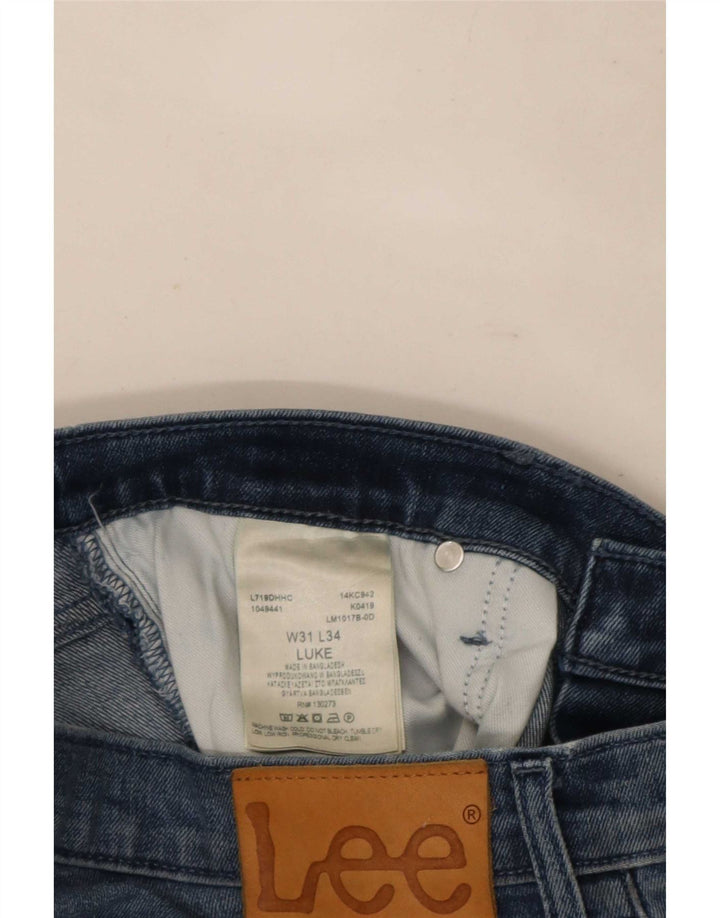Lee Herre Luke Slim Jeans W31 L34 Blå Bomuld