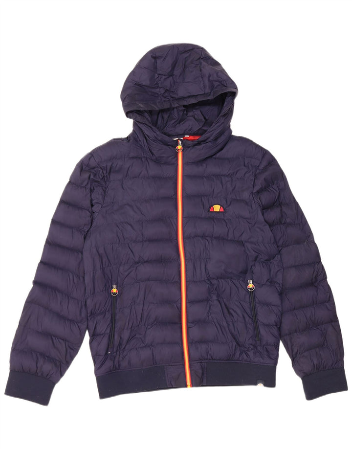 Ellesse Herre Hooded Padded Jacket UK 40 Large Navy Blue Nylon