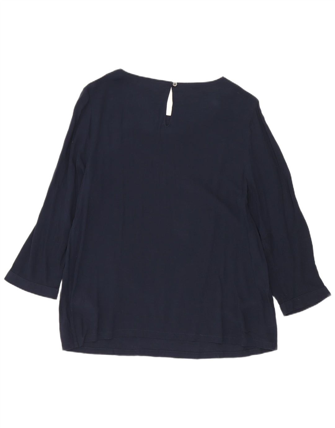 White Stuff Dame 3/4 ærmet bluse Top UK 10 Small Navy Blue Spotted