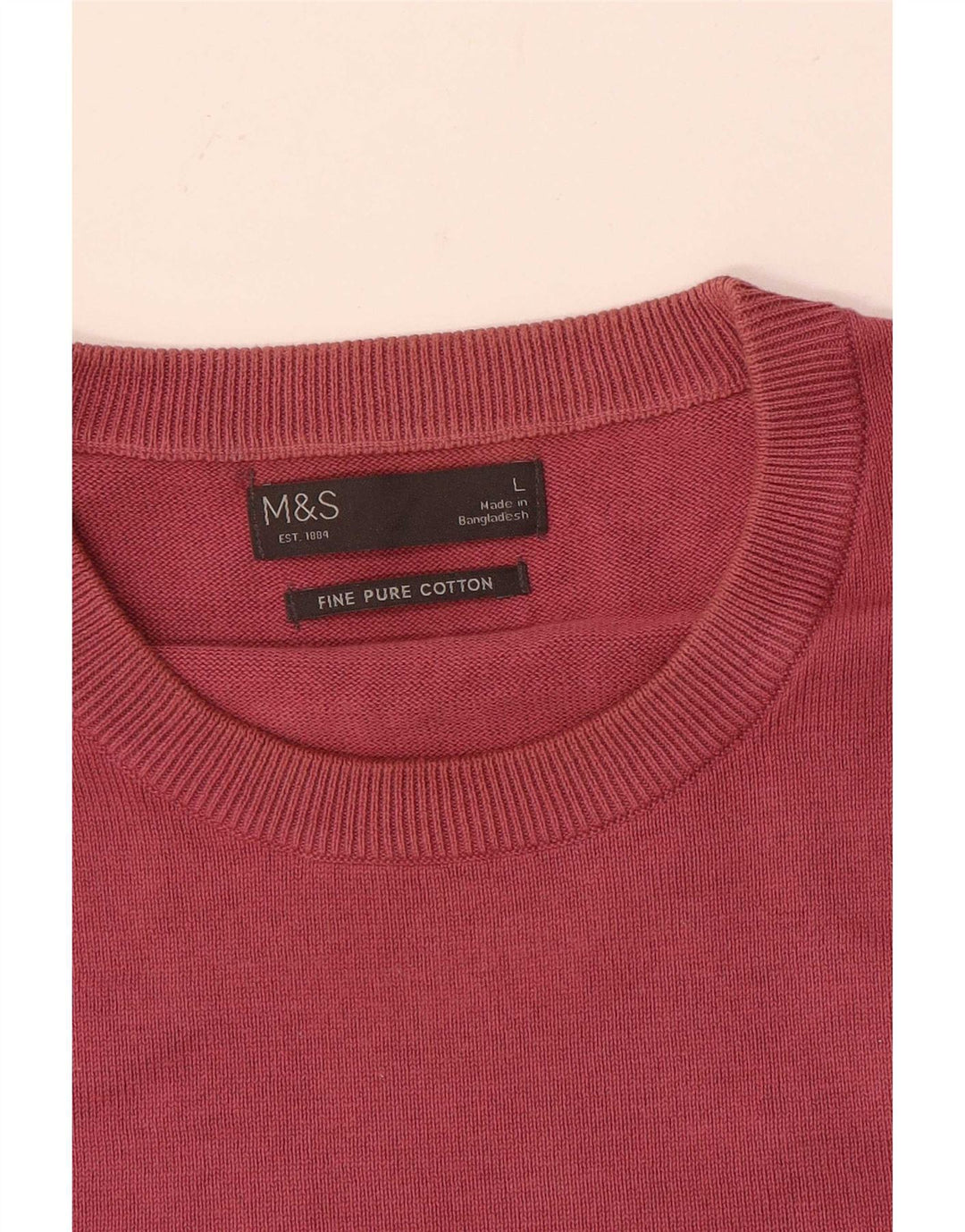 Marks & Spencer herre sweater med rund hals, stor rød bomuld