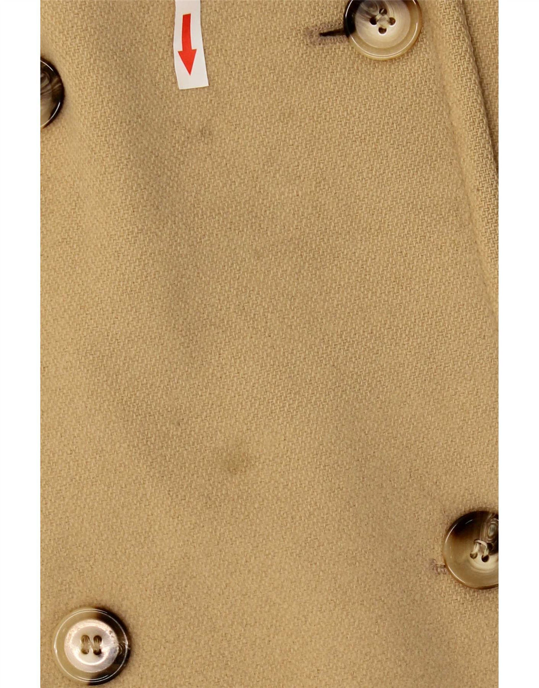 Marks & Spencer Dame Dobbeltradet Frakke UK 12 Medium Beige Uld