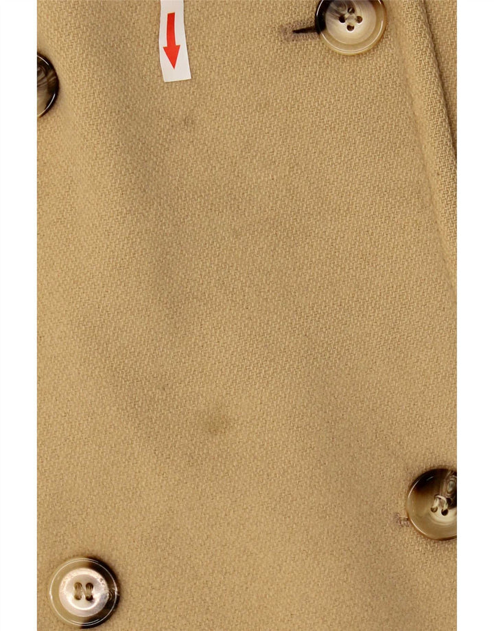 Marks & Spencer Dame Dobbeltradet Frakke UK 12 Medium Beige Uld