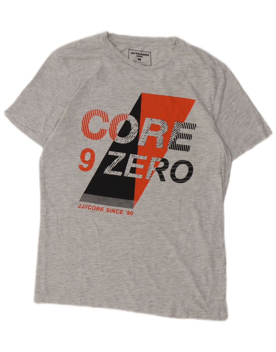 Jack & Jones Herre grafisk T-shirt Top Lille grå Flecked Bomuld