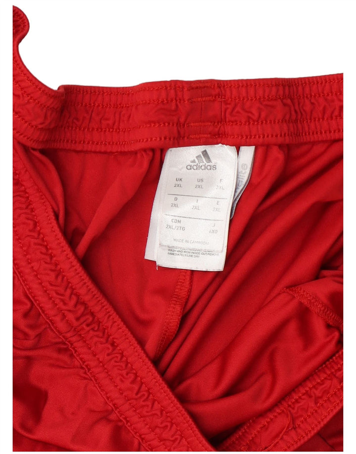 Adidas Herre Climalite Sport Shorts 2XL Rød Colourblock Polyester