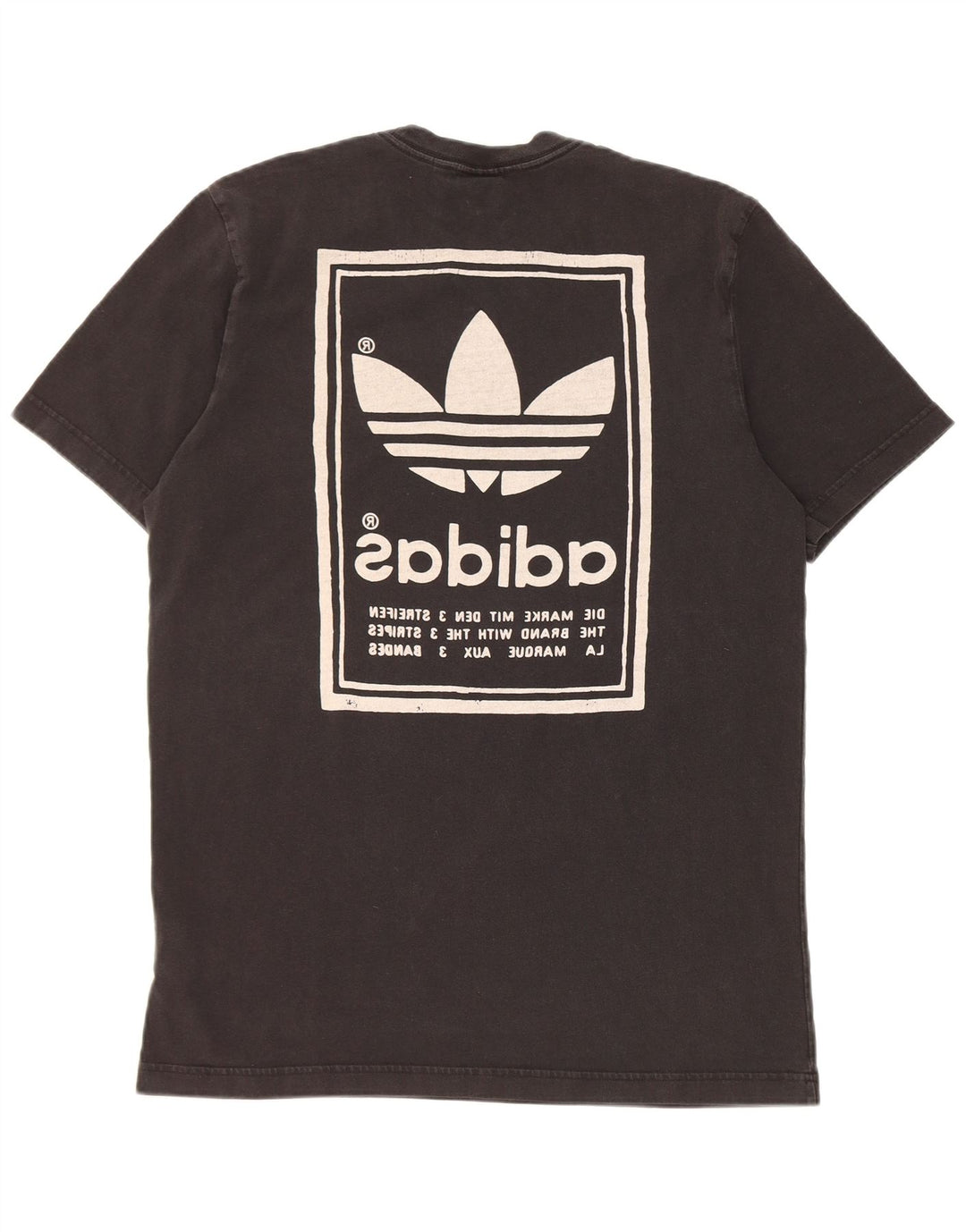 Adidas Herre grafisk T-shirt Top Medium Sort Bomuld