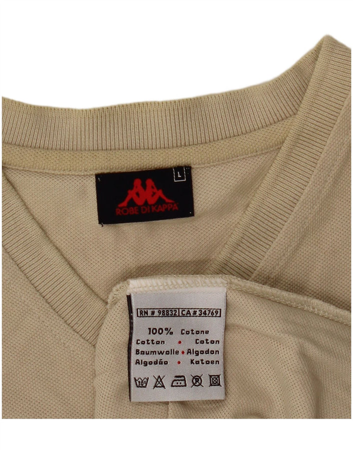 Kappa Herre T-Shirt Top Stor Beige Bomuld
