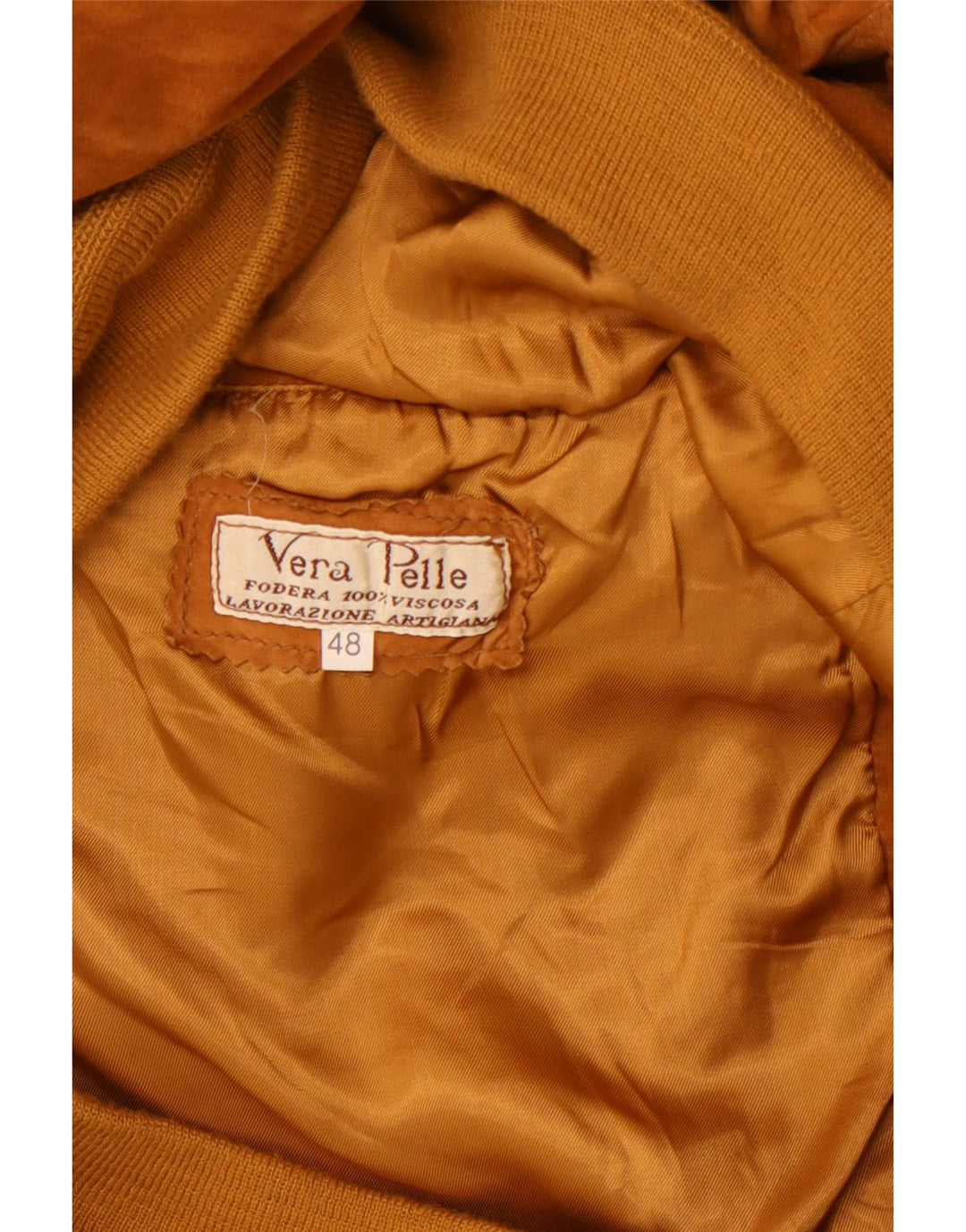 LAVORAZIONE ARTIGIANA Bomberjakke i ruskind til mænd IT 48 medium brunt læder