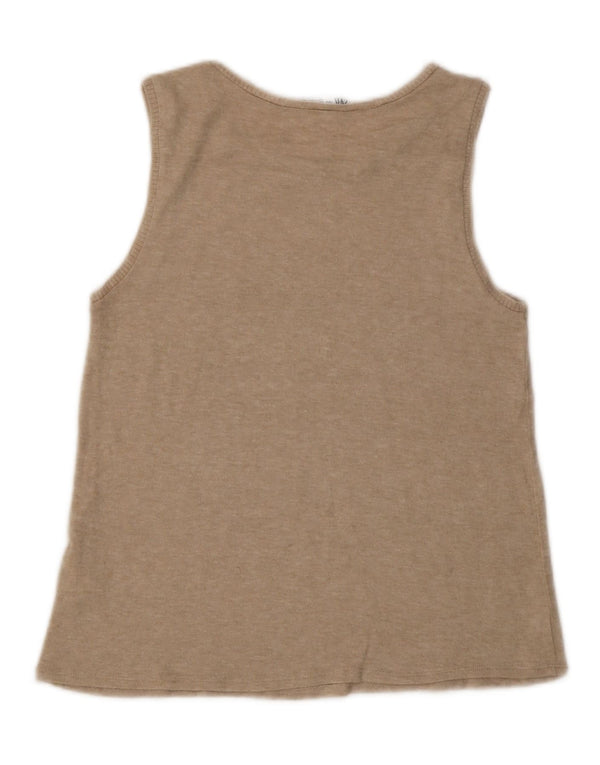Zara Damevest Top UK 12 Medium Beige Flecked Viscose