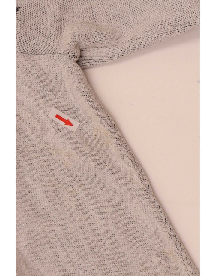 Zara Herre Grafisk Boat Neck Jumper Sweater Medium Grå Bomuld