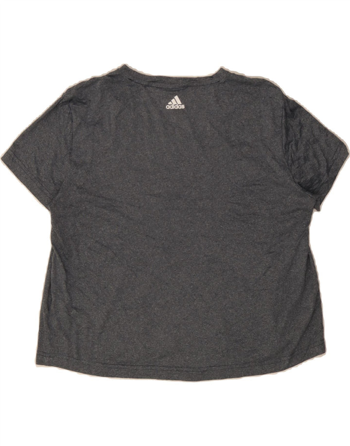 ADIDAS Womens Graphic T-Shirt Top UK 16/18 Large Grey Polyester Vintage Adidas and Second-Hand Adidas from Messina Hembry 