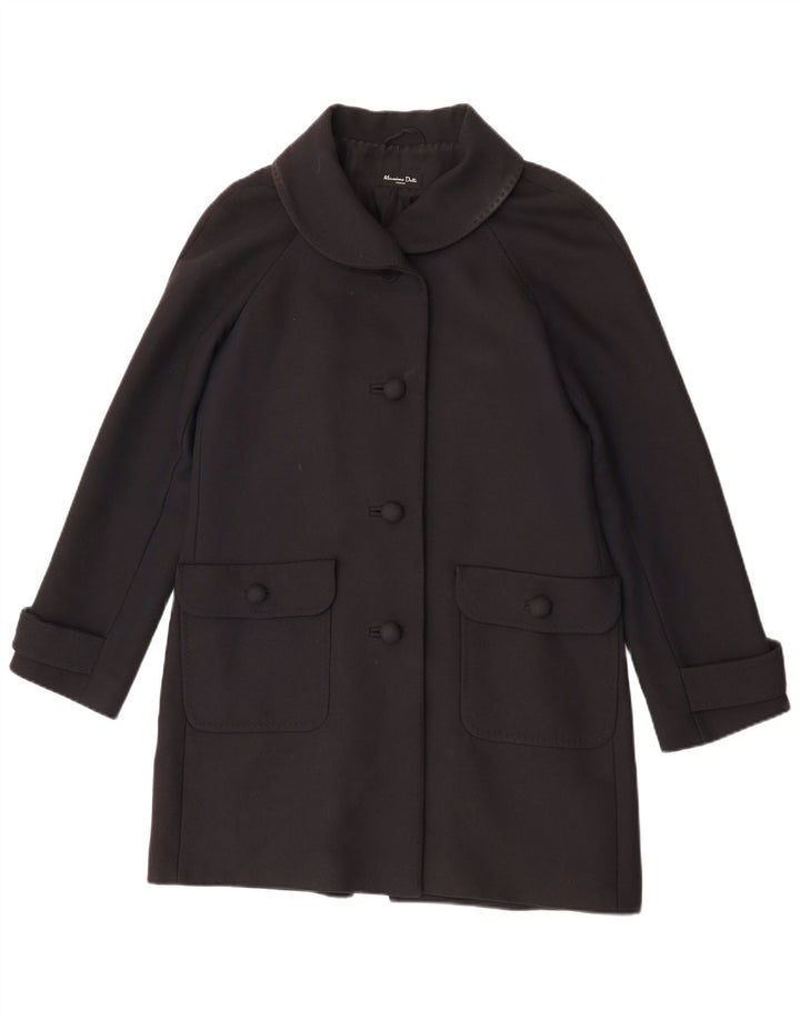 Massimo Dutti Dame Overfrakke EU 42 Stor Sort Bomuld