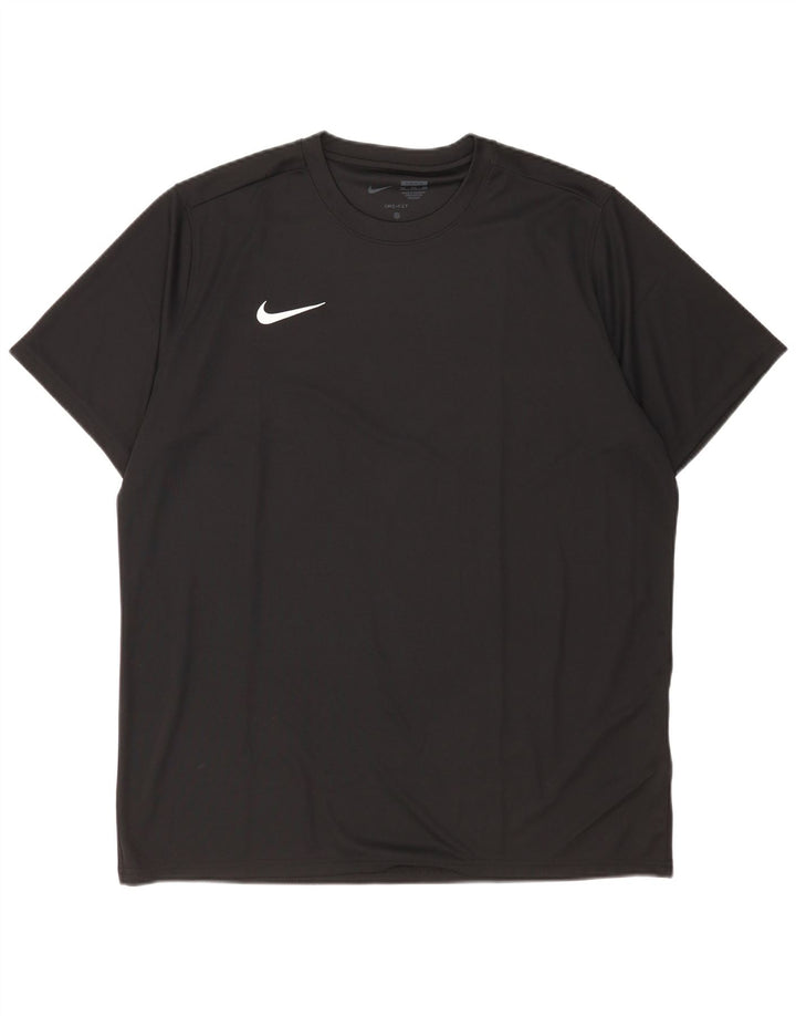 Nike Herre Dri Fit Slim Fit T-Shirt Top 2XL Sort Polyester