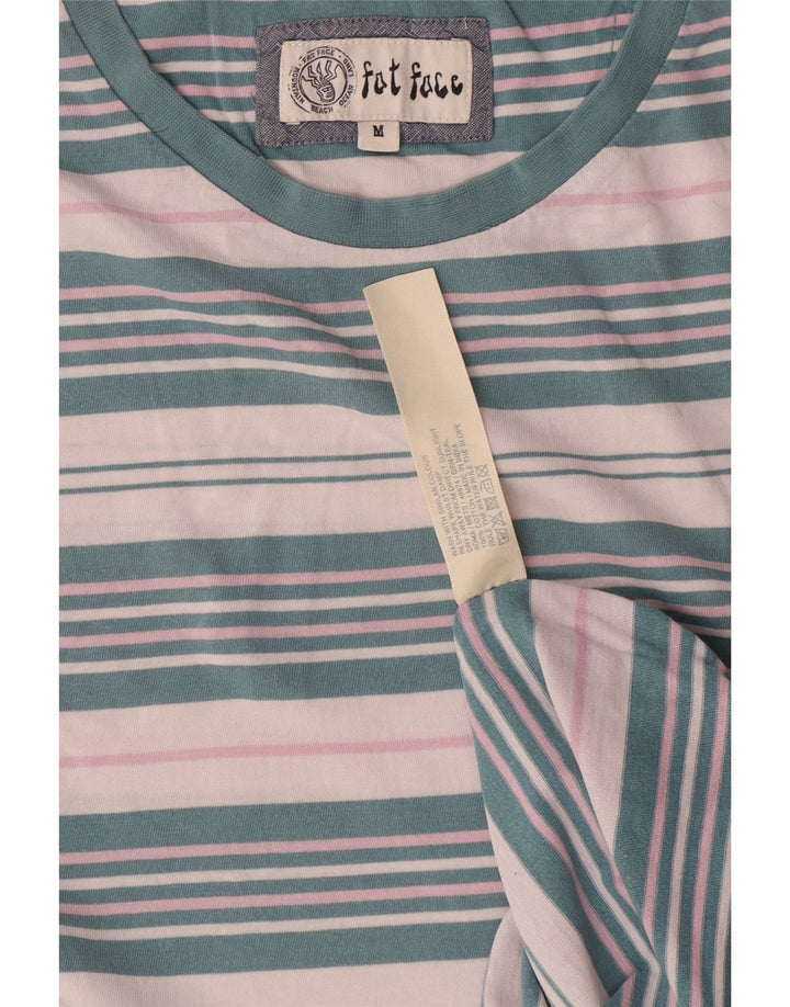 Fat Face Herre T-Shirt Top Medium Blå Stribet Bomuld
